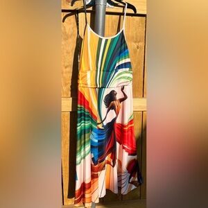 Stunning Multi-Color Spaghetti Strap Dress